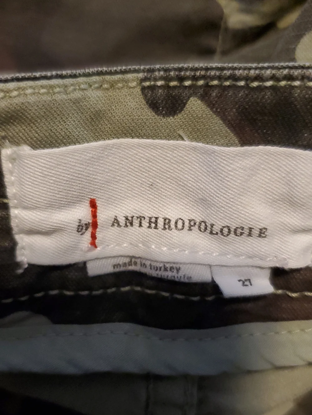 By Anthropologie The Wanderer Camo Print Size 27 Linen Blend